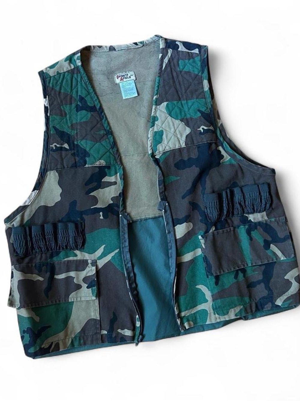 Vintage Green Utility Camo Hunting Vest